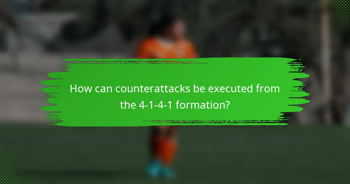 How can counterattacks be executed from the 4-1-4-1 formation?