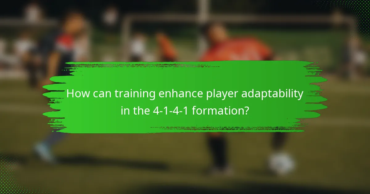 How can training enhance player adaptability in the 4-1-4-1 formation?