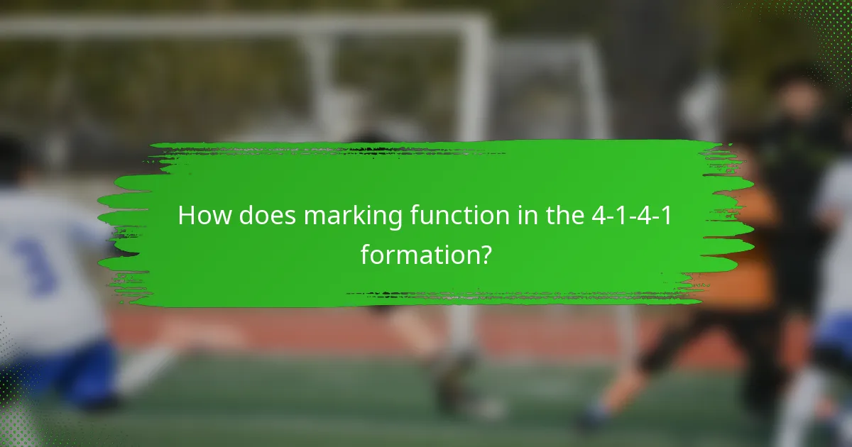 How does marking function in the 4-1-4-1 formation?