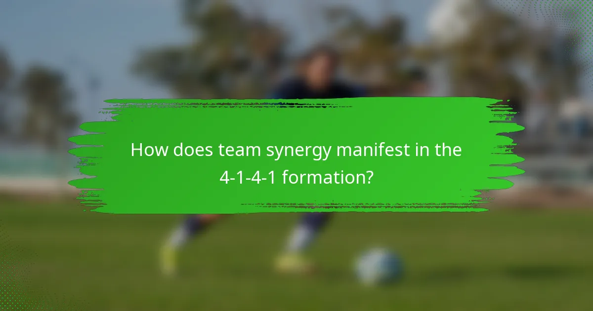 How does team synergy manifest in the 4-1-4-1 formation?