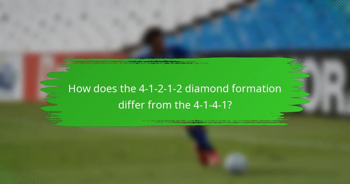 How does the 4-1-2-1-2 diamond formation differ from the 4-1-4-1?