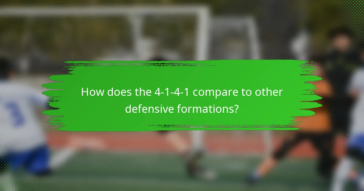 How does the 4-1-4-1 compare to other defensive formations?