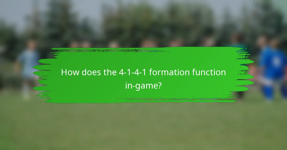 How does the 4-1-4-1 formation function in-game?
