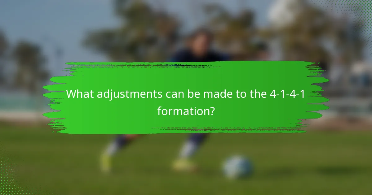 What adjustments can be made to the 4-1-4-1 formation?