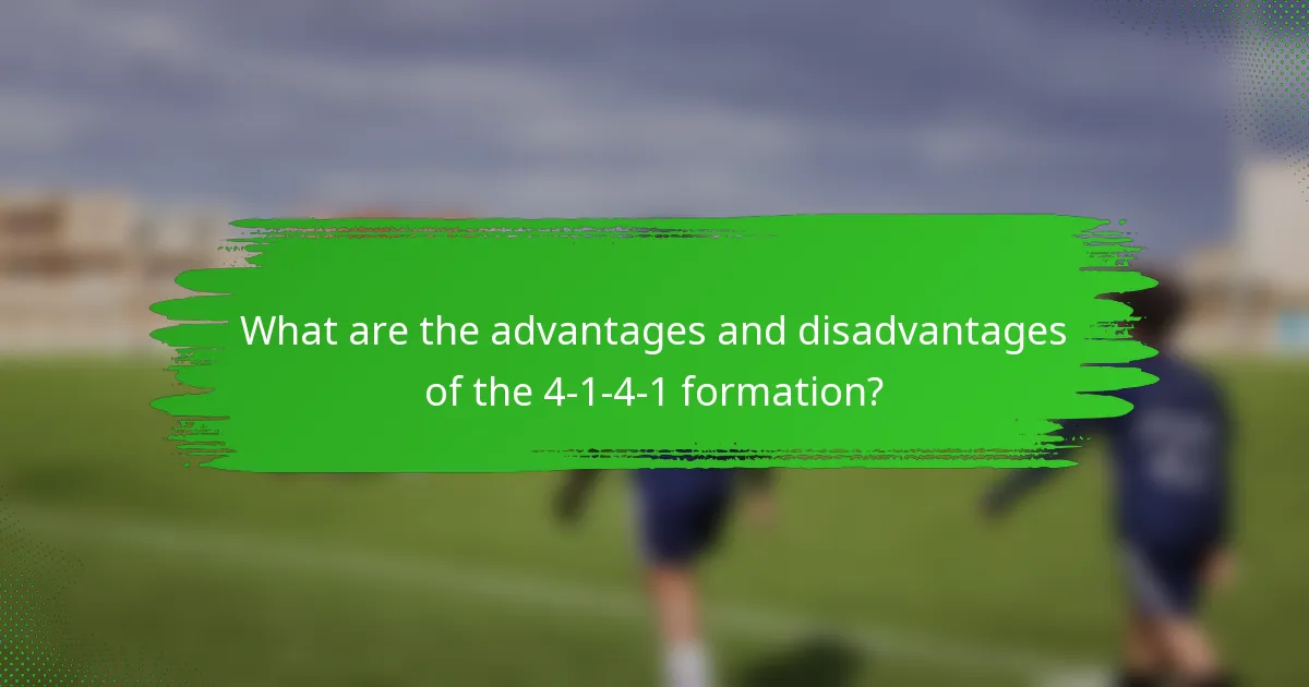 What are the advantages and disadvantages of the 4-1-4-1 formation?