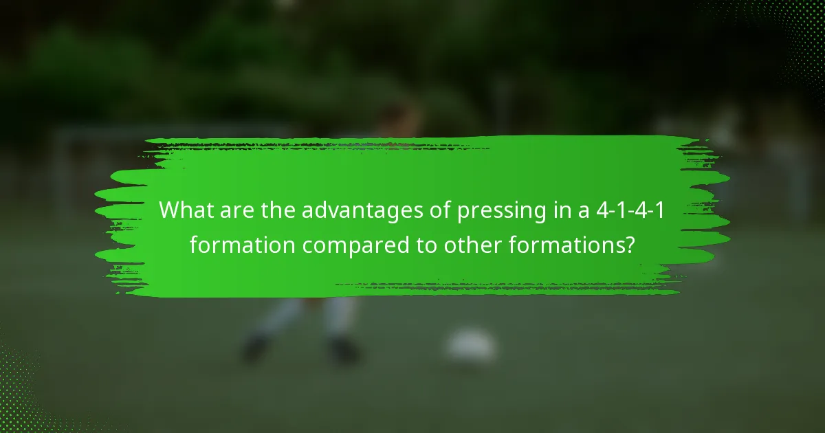 What are the advantages of pressing in a 4-1-4-1 formation compared to other formations?