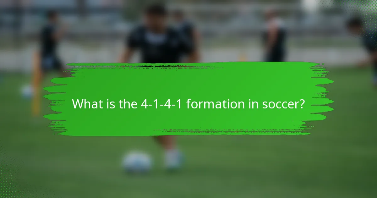 What is the 4-1-4-1 formation in soccer?