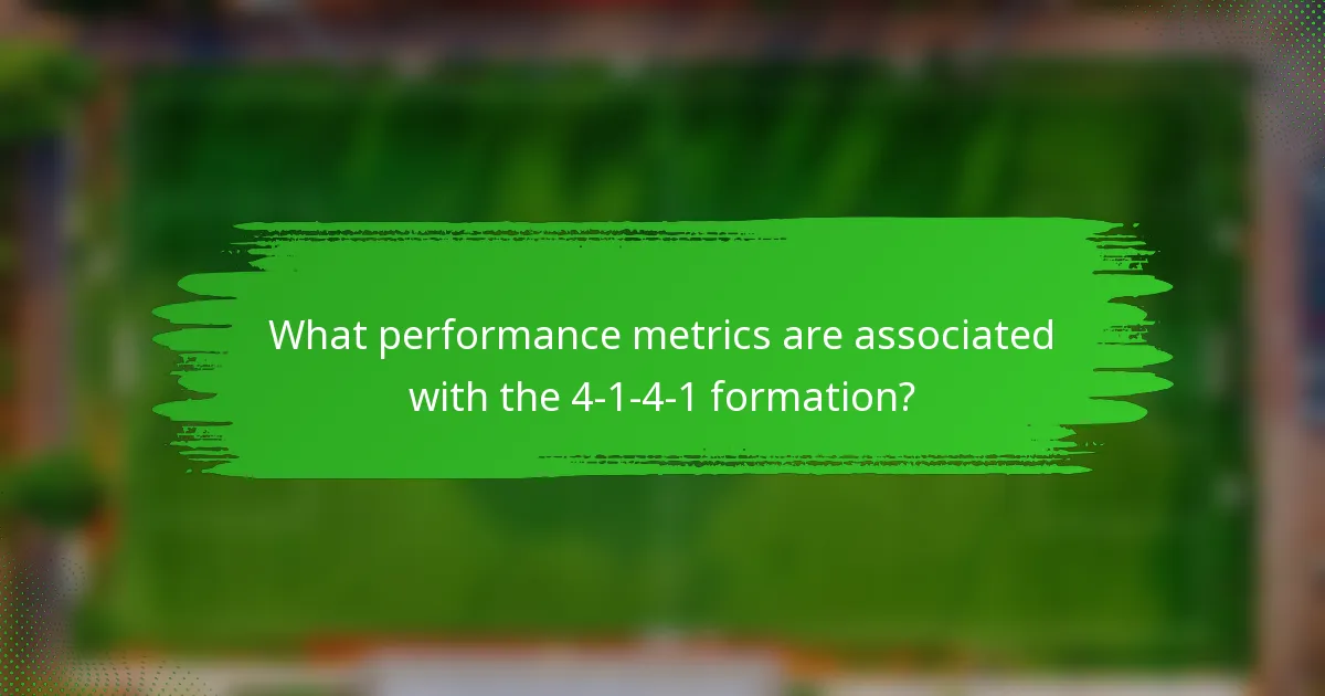 What performance metrics are associated with the 4-1-4-1 formation?